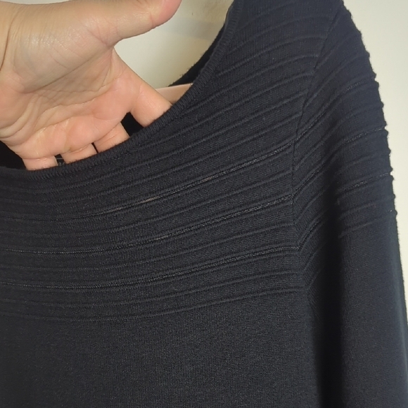 NWT Pull Over Black Sweater Dress Stretch Ribbed Design Women's Size XL - Picture 10 of 11
